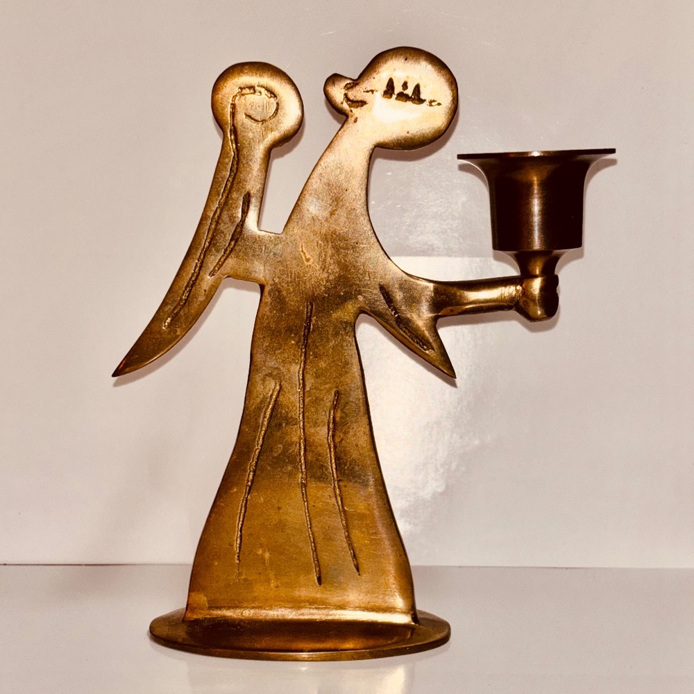 Brass Angel Candle Holder